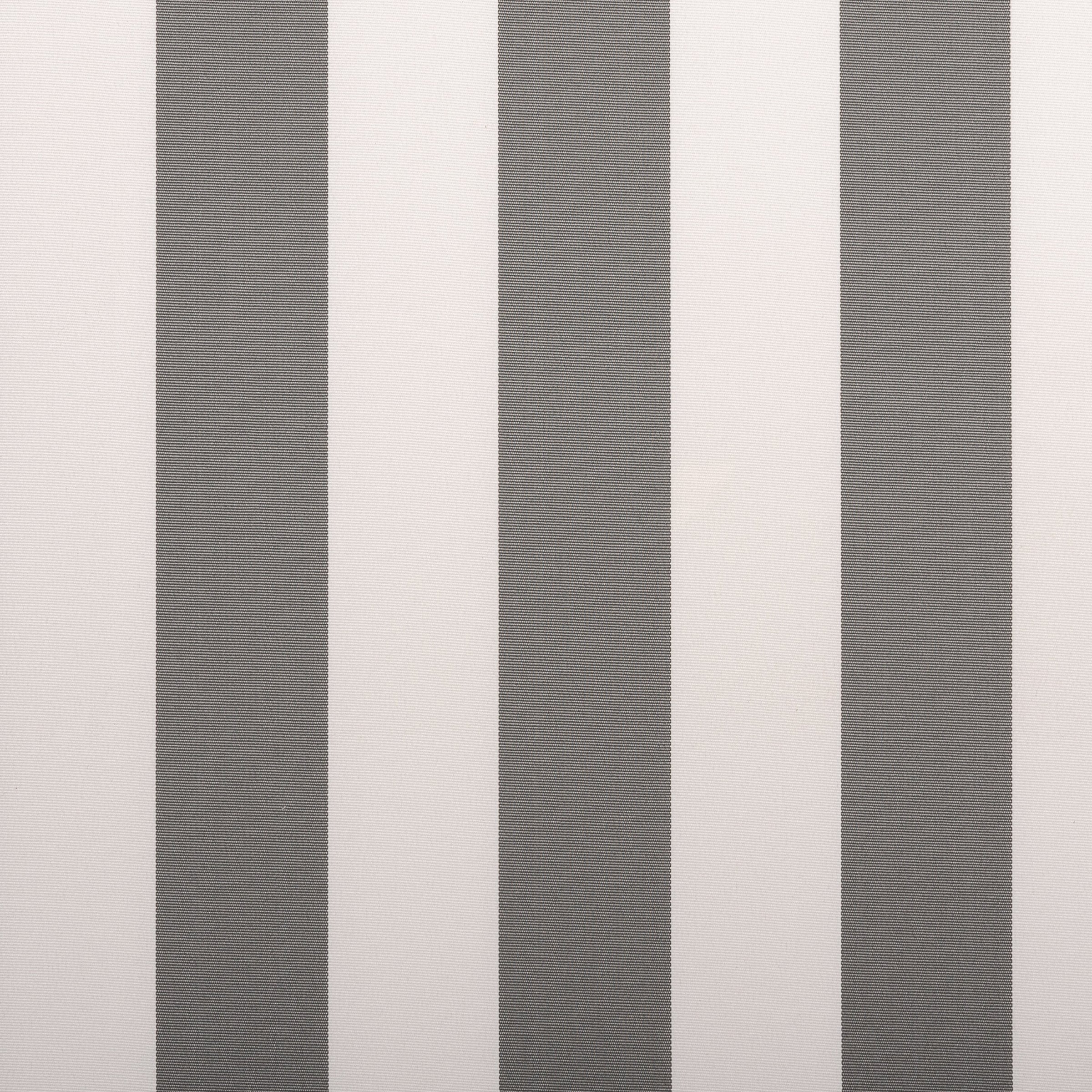 Soft grey and white striped outdoor upholstery fabric from the Patium range, ideal for modern patios.
