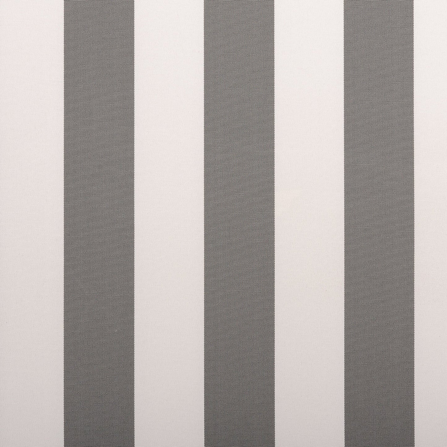 Soft grey and white striped outdoor upholstery fabric from the Patium range, ideal for modern patios.
