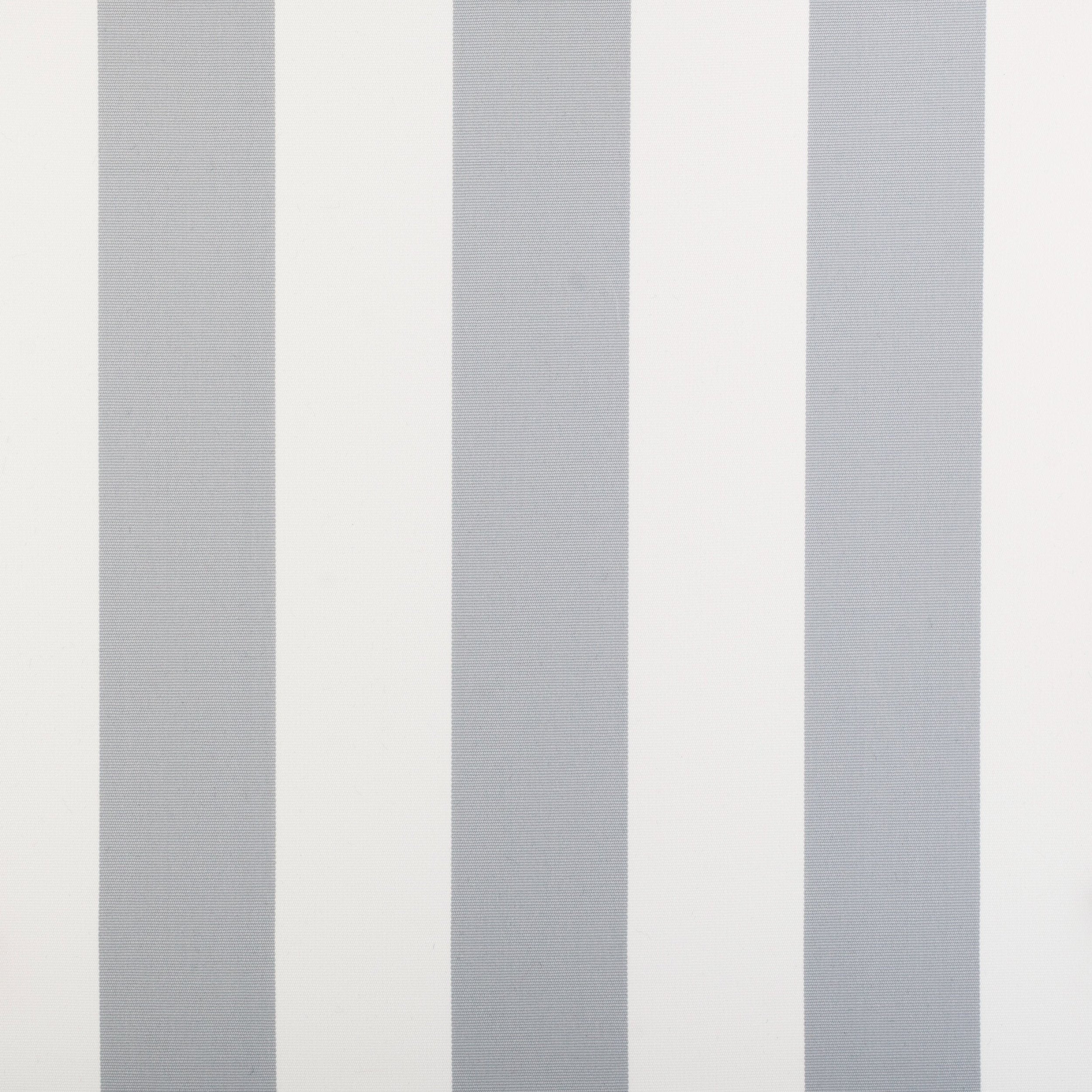 Light grey and white subtle stripe outdoor fabric offering stylish durability for patios and lounges.
